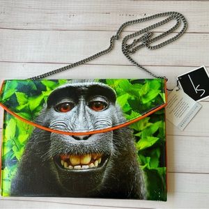 Kent Stetson Gorilla Selfie Handbag with Chain - New!